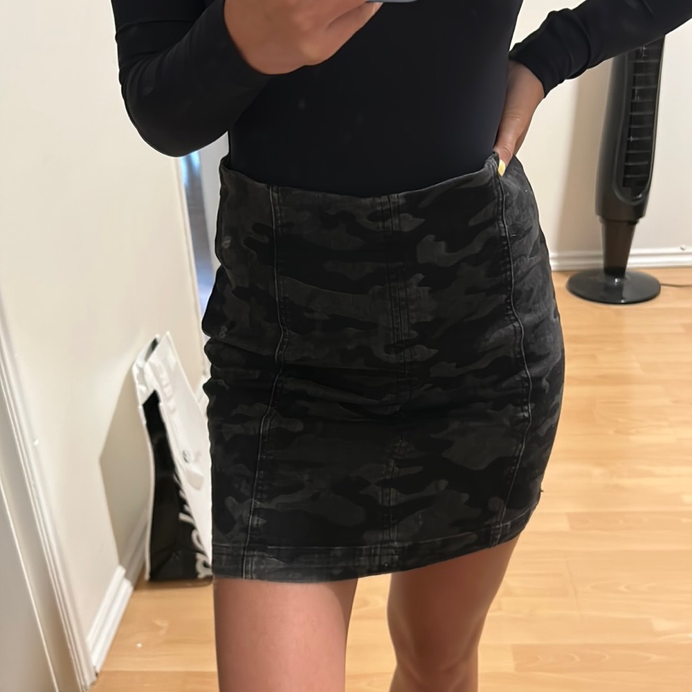 Free People Denim Army Skirt